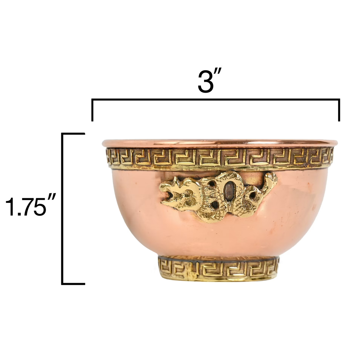 Assorted Designs Copper Offering Bowl 3"D