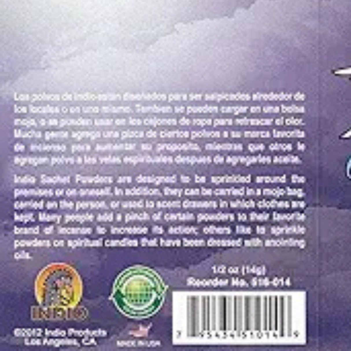 Angel Of Paradise Sachet - 1/2oz (Polvo Angel Del Paraiso) for happiness and good luck, taking away failures and sorrow.