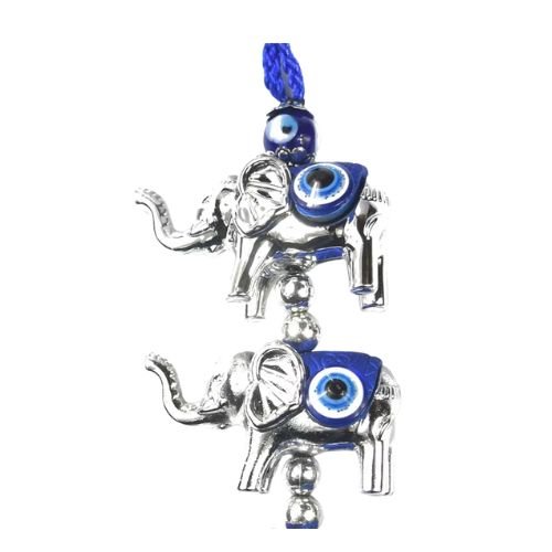 5 Lucky Elephants with Turkish Blue Evil Eye for luck, power, and spiritual protection - Shop Cosmic Healing