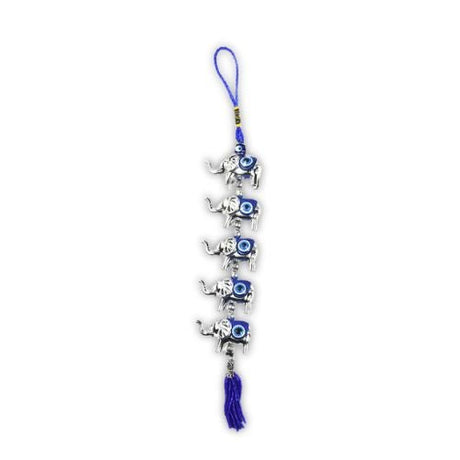 5 Lucky Elephants with Turkish Blue Evil Eye for luck, power, and spiritual protection - Shop Cosmic Healing