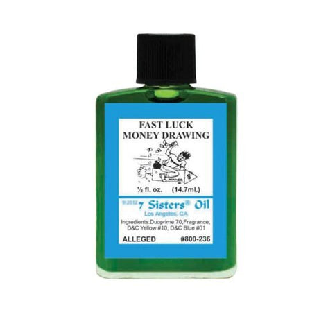 7 Sisters Fast Luck Money Drawing Oil 1/2oz (Aceite Para Atraer Dinero Rapido) to attract good luck in gambling, business, or any new adventure - Shop Cosmic Healing