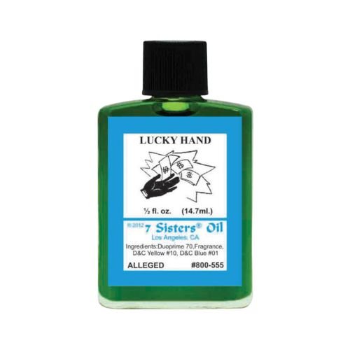 7 Sisters Lucky Hand Oil 1/2oz (Aceite Mando de la Suerte) to help you have good luck at all times with money, gambling and love - Shop Cosmic Healing