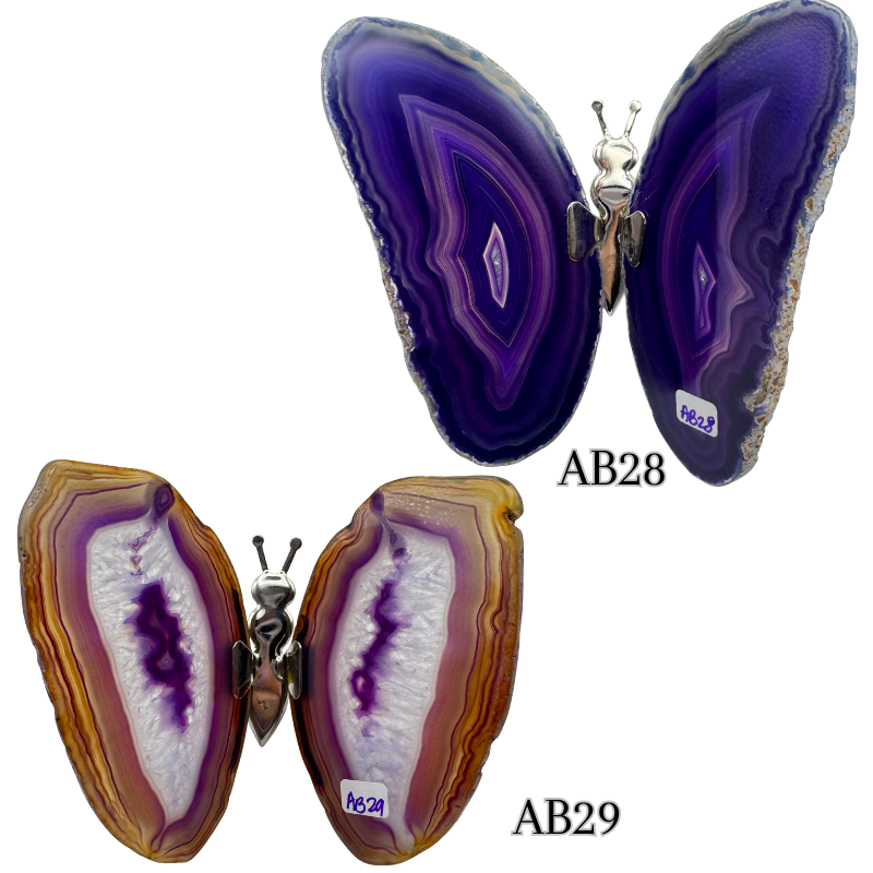 Agate Slice Geode Butterfly Gemstone