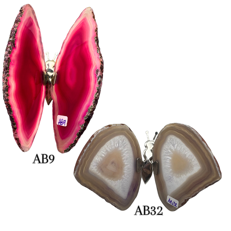 Agate Slice Geode Butterfly Gemstone