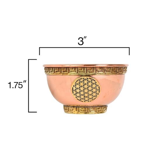 Assorted Designs Copper Offering Bowl 3"D