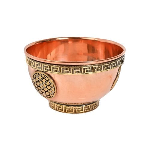 Assorted Designs Copper Offering Bowl 3"D