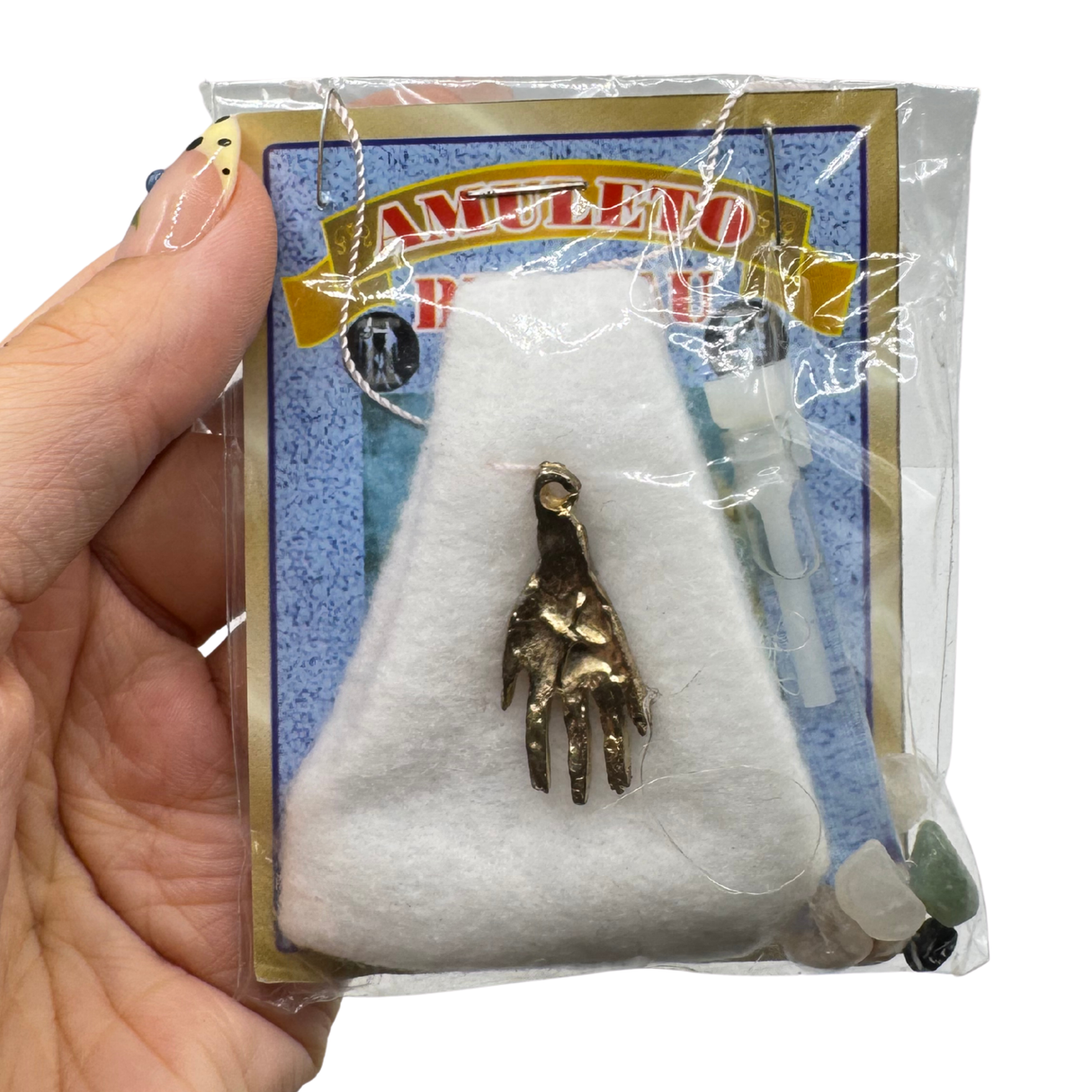 Het krachtigste handamulet (Amuleto Resguardo de La Mano Poderosa) - Wit voor kracht, vrede en geluk