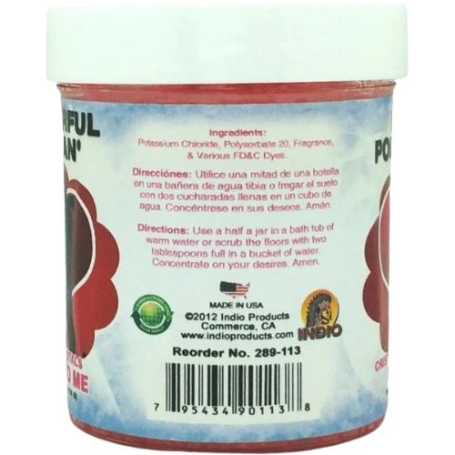 Back label of a product container with text and branding
