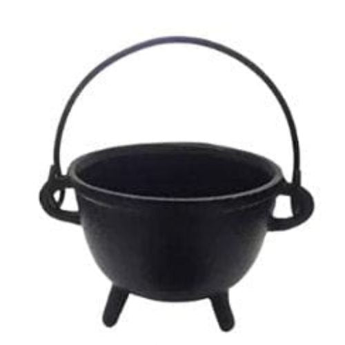 Mini Cast Iron Cauldron with Lid 4.5"L x 4"W x 4.5"