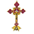Ornate Metal Standing Crucifix Pearl Motif 8" Pink | Shop Cosmic Healing