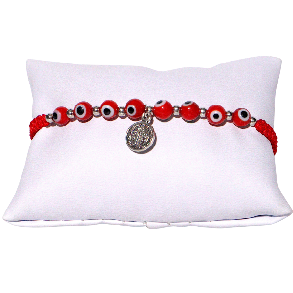 Red Evil Eye & Saint Benedict Bracelet for Children
