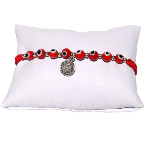 Red Evil Eye & Saint Benedict Bracelet for Children