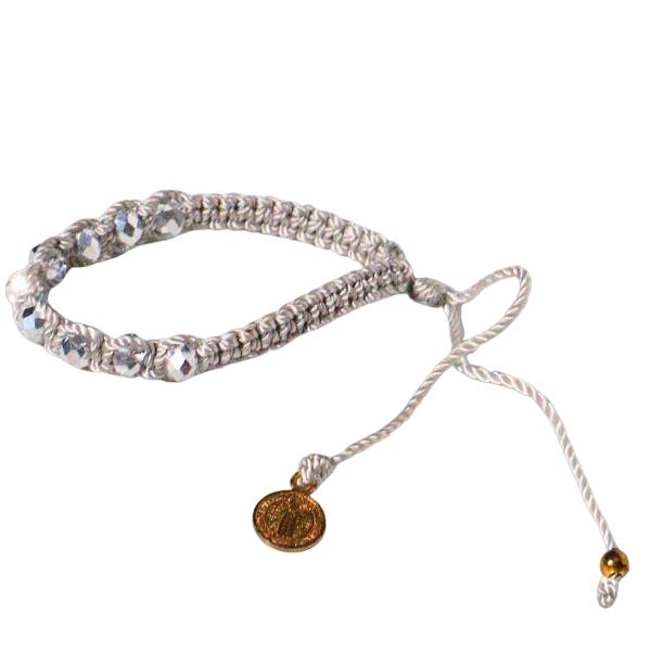 Saint Benedict Silver Thread Bracelet