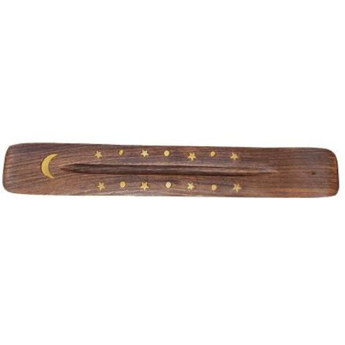 Star Moon Boat Burner Wood 5"L | Shop Cosmic Healing