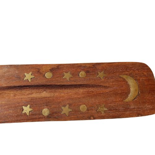 Star Moon Boat Burner Wood 10"L | Shop Cosmic Healing