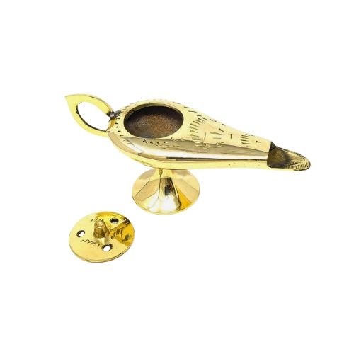 Aladdin Lamp Solid Brass 4"L (Genie Lamp) For Cone Incense Burner - Shop Cosmic Healing