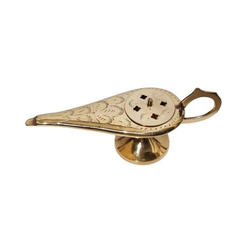 Aladdin Lamp Solid Brass 8" (Genie Lamp) For Cone Incense Burner 8" - Shop Cosmic Healing