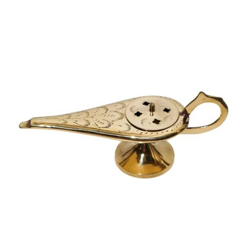 Aladdin Lamp Solid Brass 8" (Genie Lamp) For Cone Incense Burner 8" - Shop Cosmic Healing