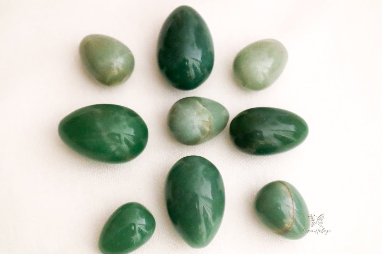 Spherical Aventurine Yoni Egg with gentle curves