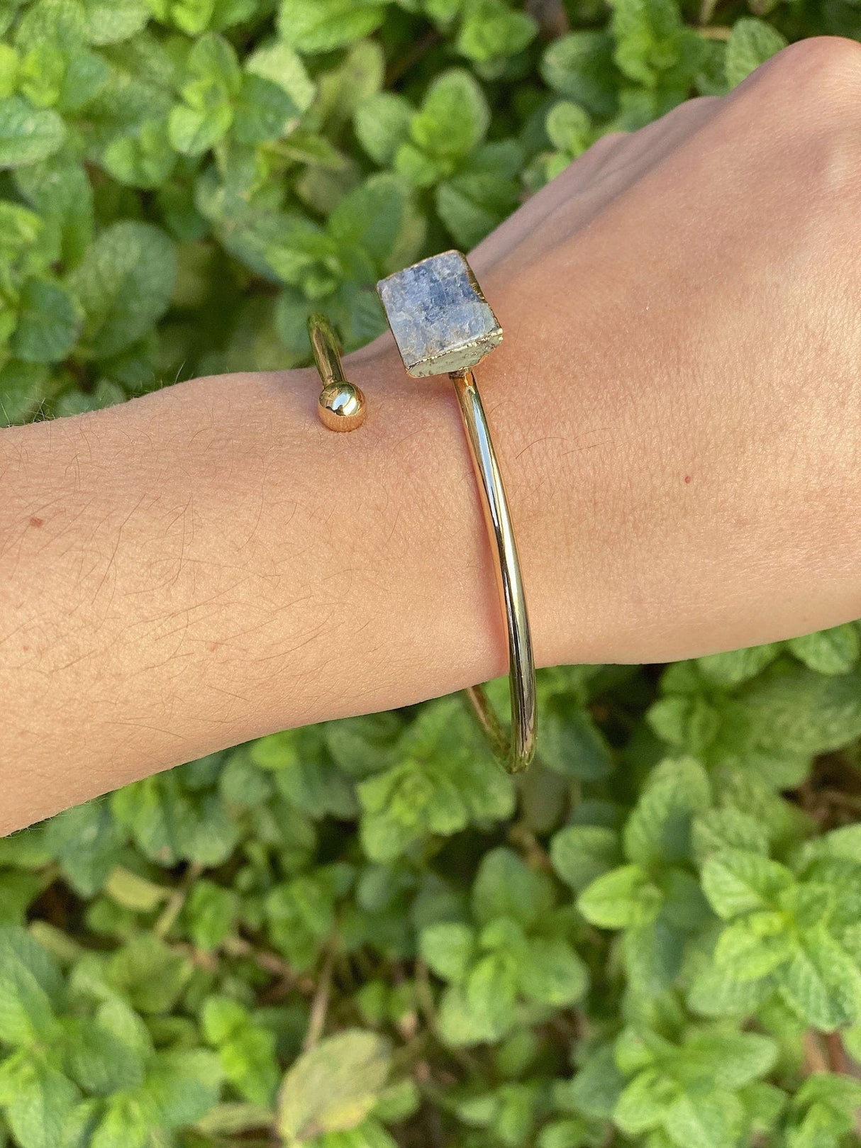 Natural Raw Kyanite Twisted Bangle Bracelet for Women- Shop Cosmic Healing