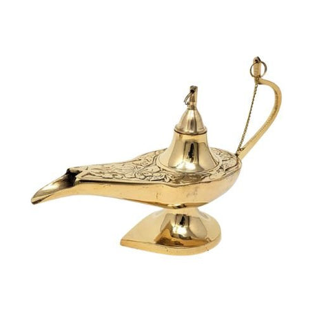 Brass Aladdin Lamp 6"L (Genie Lamp) For Incense Cone Burner - Shop Cosmic Healing