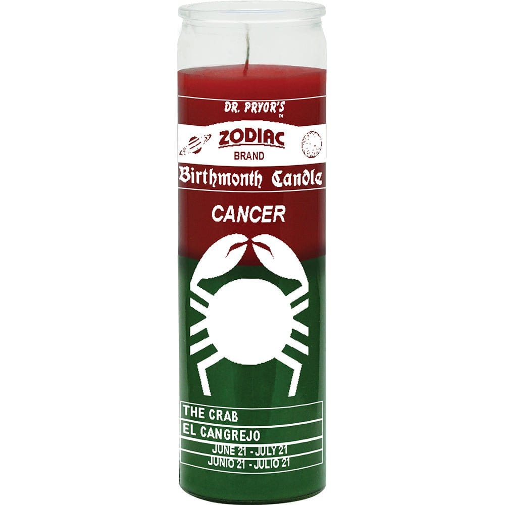 Cancer Horoscope Candle Red/Green, For greater reflection and security