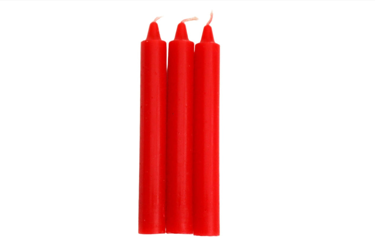 Red Chime Taper Candles 6"