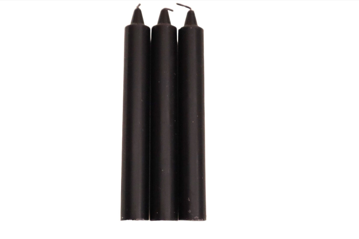 Black Chime Taper Candles 6"
