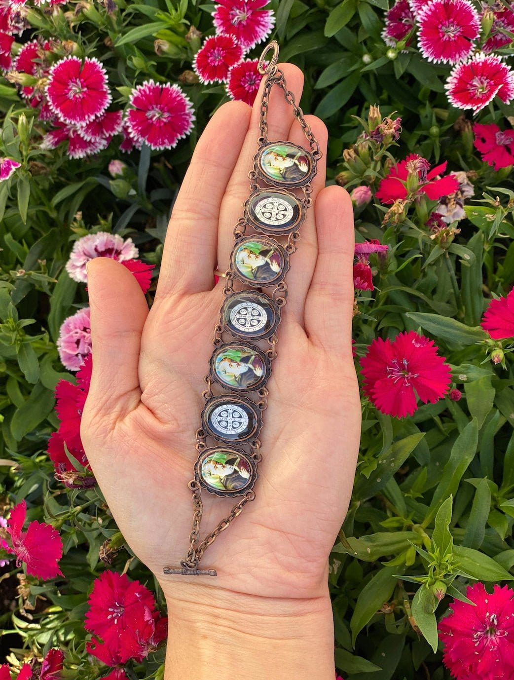 Copper Saint Benedict Image Bracelet - Shop Cosmic Healing
