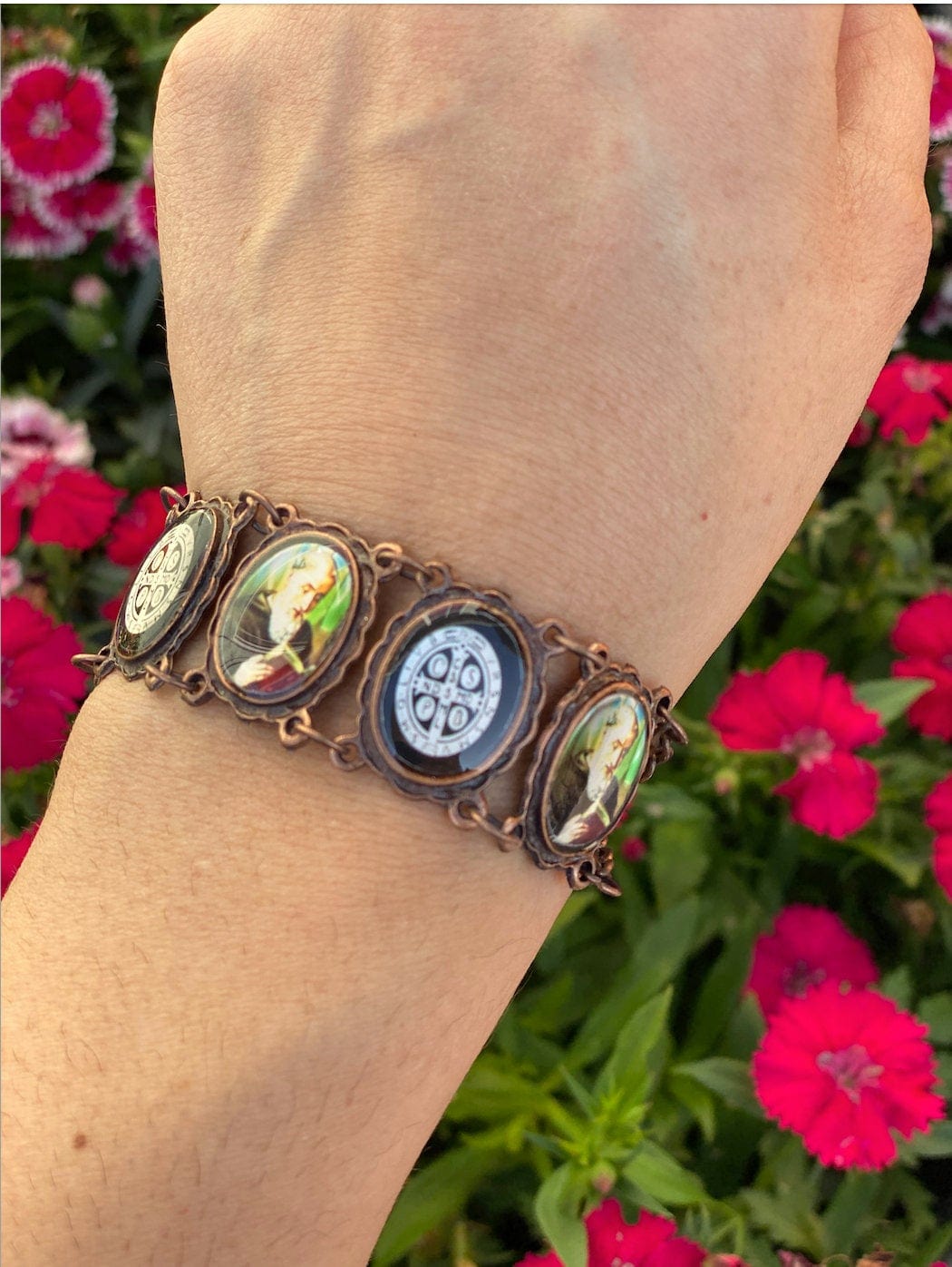 Copper Saint Benedict Image Bracelet - Shop Cosmic Healing