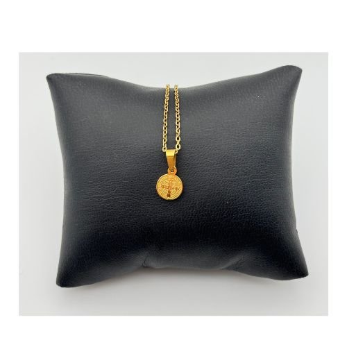 Dainty Gold Plated San Benito Protection Necklace - Shop Cosmic Healing