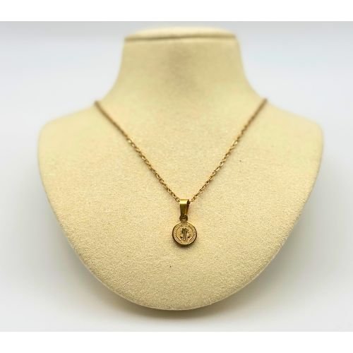 Dainty Gold Plated San Benito Protection Necklace - Shop Cosmic Healing