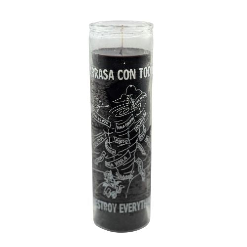 Destroy Everything Candle - Black(Vela Arrasa Con Todo Negra): To break up a crossed condition or dispel all jinxes - Shop Cosmic Healing