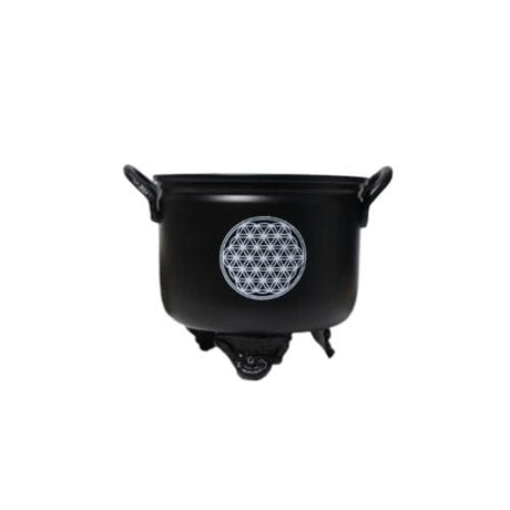 Flower of Life Metal Cauldron 4" - Shop Cosmic Healing