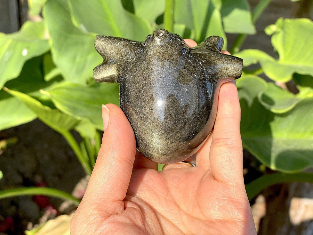 Hand Carved Anatomically Correct Silver Sheen Obsidian Heart- AOH2 - Shop Cosmic Healing