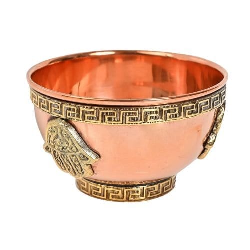 Hand of Hamsa Copper Offering Bowl 3"D (Cuenco Ritual de Cobre Mano de Hamsa) - Shop Cosmic Healing