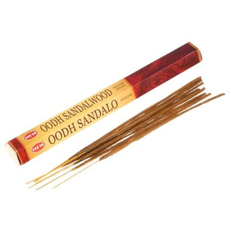 HEM Oodh Sandalwood Incense 20 Sticks to relaxation, conducts spiritual practices and helps restore aura - Shop Cosmic Healing