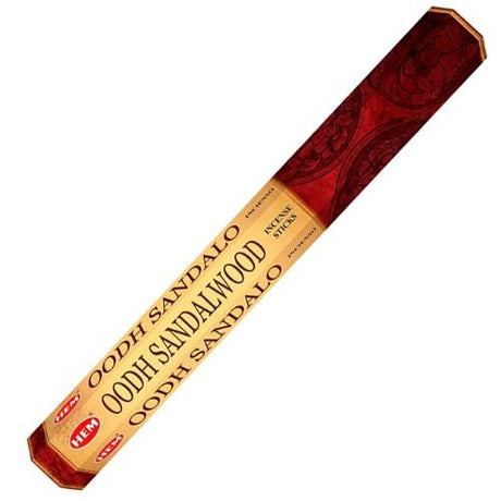 HEM Oodh Sandalwood Incense 20 Sticks to relaxation, conducts spiritual practices and helps restore aura - Shop Cosmic Healing