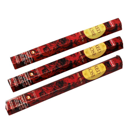 HEM Red Rose Incense 20 Sticks (Incienso de Rosa Rojo) to dispel negativity, induce relaxing sleep, spiritual strength - Shop Cosmic Healing