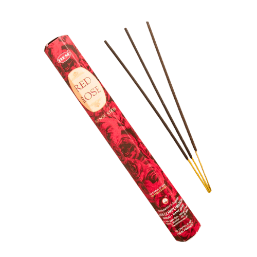 HEM Red Rose Incense 20 Sticks (Incienso de Rosa Rojo) to dispel negativity, induce relaxing sleep, spiritual strength - Shop Cosmic Healing