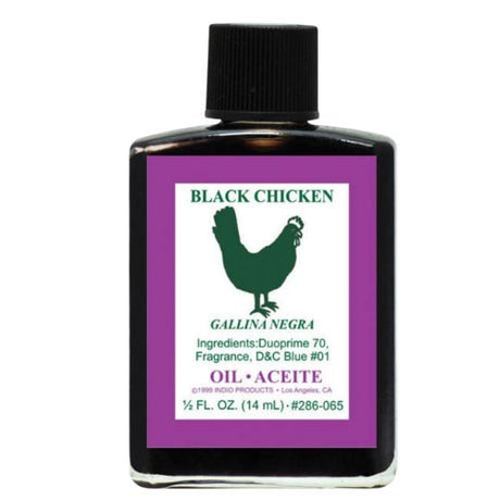 Indio Black Chicken Spiritual Oil 0.5oz (Aciete Gallina Negra) for removing curses & negative forces, empowering spiritual protection - Shop Cosmic Healing