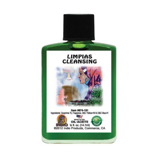 Indio Cleansing Fragranced Oil 1/2 oz to clean negativity or evil spell placed on you, get rid of bad luck - Shop Cosmic Healing