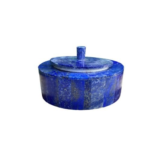 Lapis Lazuli with Marble Inlay Jewelry Box - Handmade Afghanistan - Shop Cosmic Healing