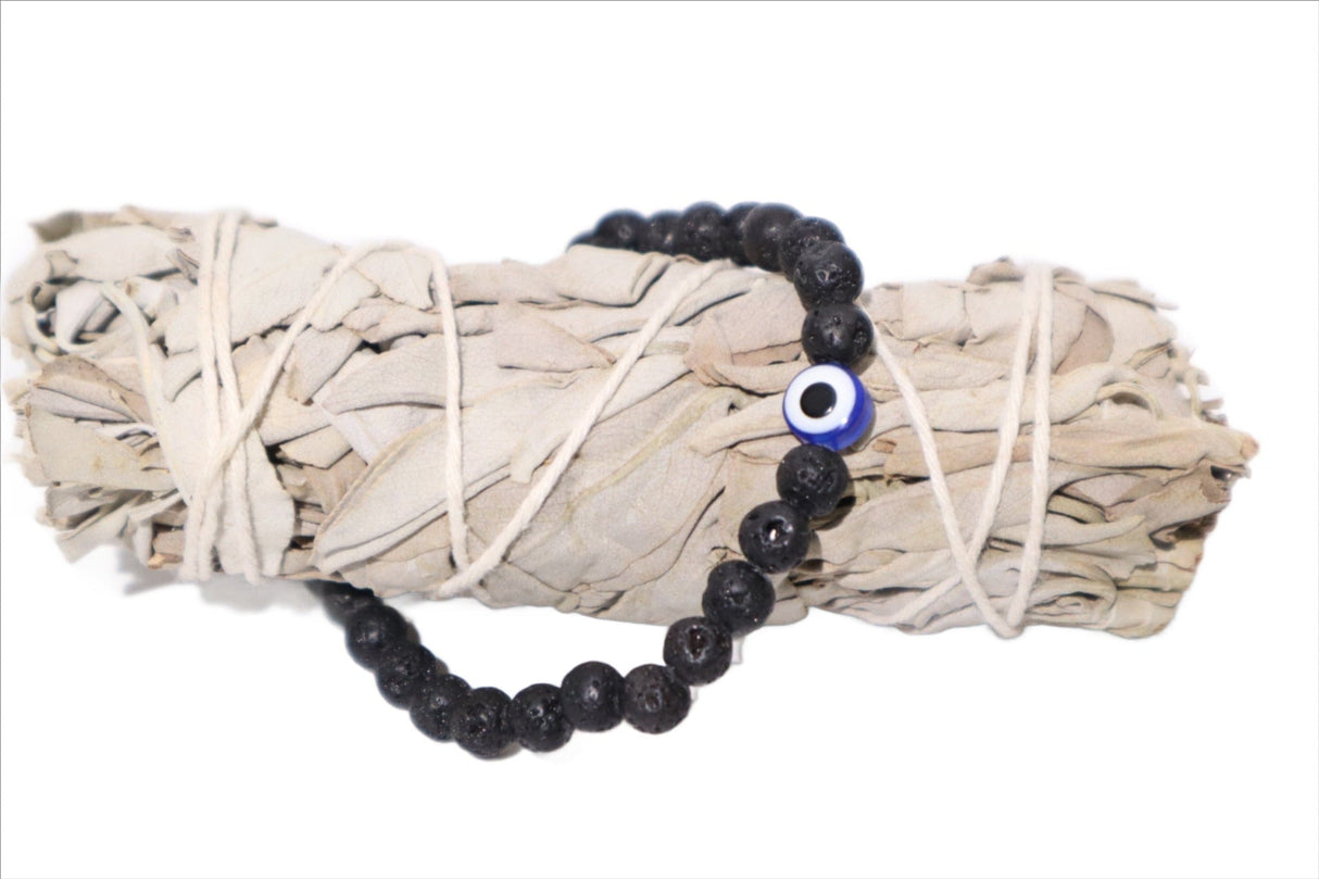 Lava Stone with Blue Evil Eye for Protection - Shop Cosmic Healing
