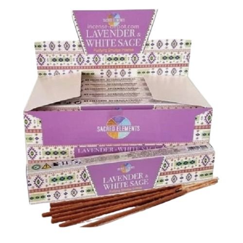 Lavender White Sage Sacred Elements Masala Incense Stick 15 grams (Incienso Lavanda y Salvia Blanca) for purification, cleansing negative spirits, protection, heal, refresh, restart - Shop Cosmic Healing