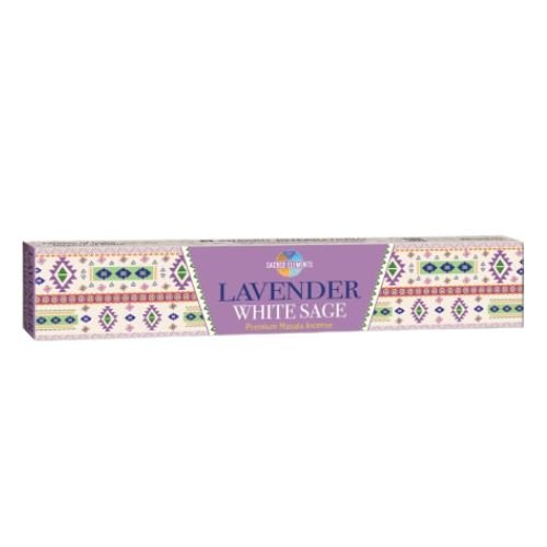 Lavender White Sage Sacred Elements Masala Incense Stick 15 grams (Incienso Lavanda y Salvia Blanca) for purification, cleansing negative spirits, protection, heal, refresh, restart - Shop Cosmic Healing