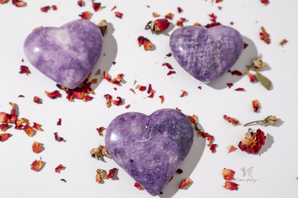 Lepidolite Heart- LH4 - Shop Cosmic Healing