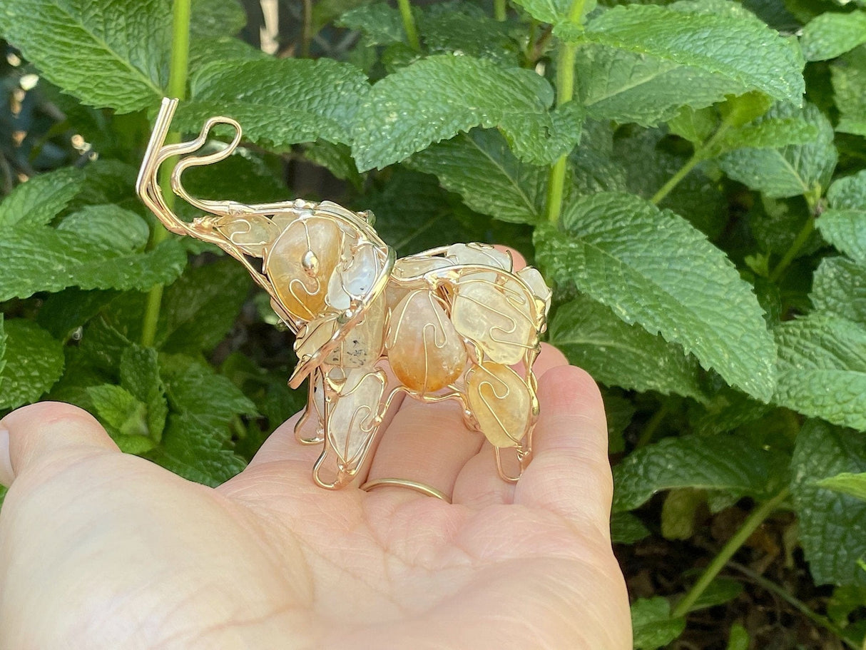 Lucky Elephant Hand Wired Crystal - Shop Cosmic Healing
