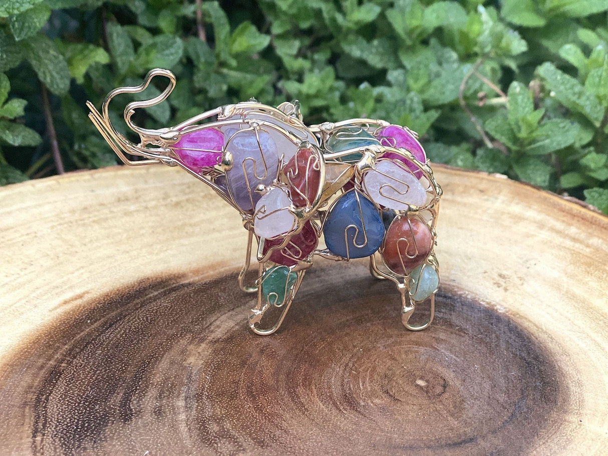 Lucky Elephant Hand Wired Crystal - Shop Cosmic Healing