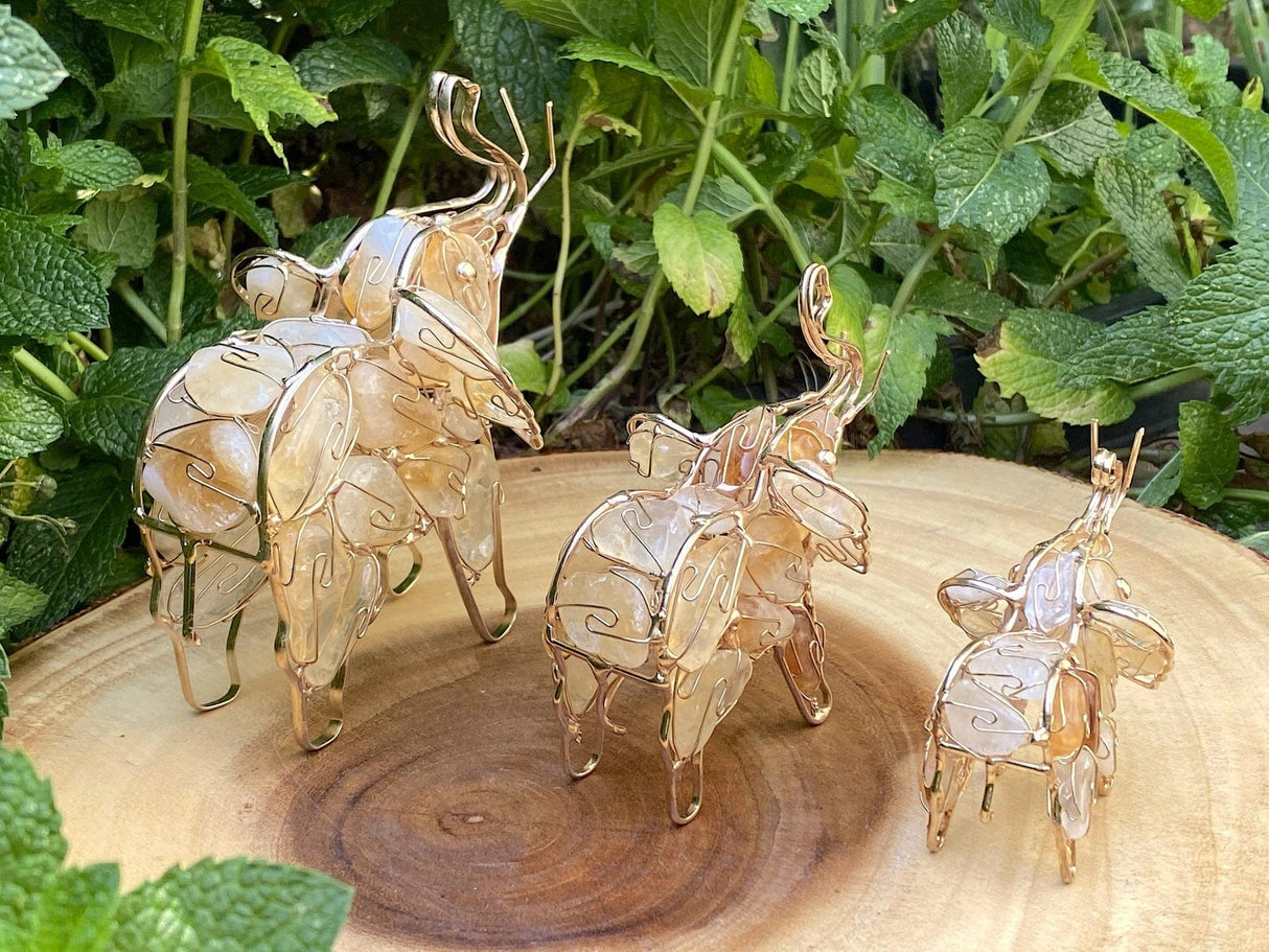 Lucky Elephant Hand Wired Crystal - Shop Cosmic Healing